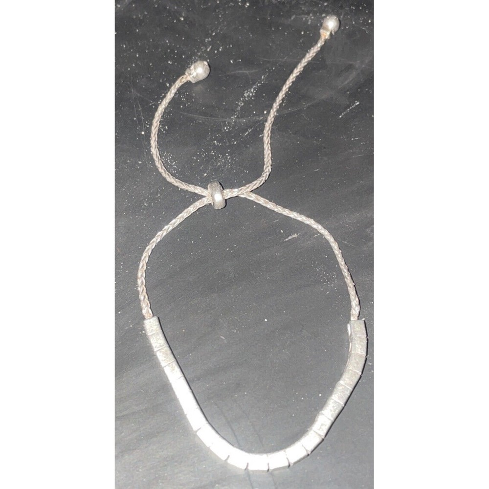 Vintage Sterling Silver, Adjustable Rope Bracelet, Slider Clasp